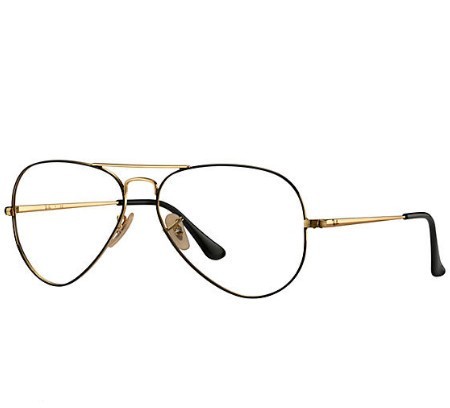 ray ban aviator black with gold frame