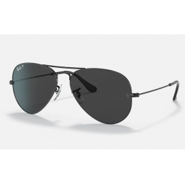 Ray Ban Aviator total black RB3025 sunglasses – Gold Black / Polarized Black Classic Lens