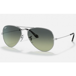 Ray Ban Aviator @collection RB3025 sunglasses – Gold Silver / Green/Blue Gradient Lens