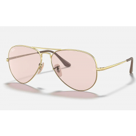 Ray Ban Solid Evolve RB3689 sunglasses – Gold Frame / Pink Photochromic Classic Lens