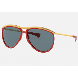 Ray Ban Aviator Olympian RB2219 sunglasses – Red Frame / Blue Classic Lens
