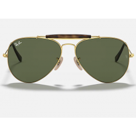 Ray Ban Outdoorsman Havana Collection RB3029 sunglasses – Gold Frame / Green Classic G-15 Lens