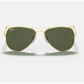 Ray Ban Aviator Extra Small RB3044 sunglasses – Gold Frame / Crystal Green Classic G-15 Lens