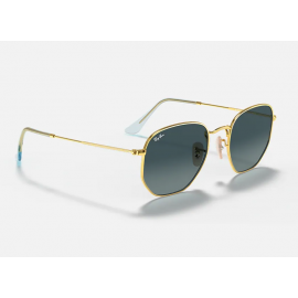Ray Ban Hexagonal Flat Lenses RB3548N sunglasses – Gold Frame / Blue Gradient Lens