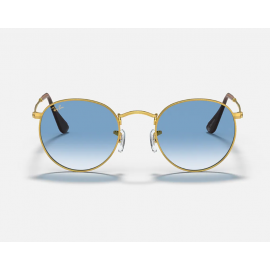 Ray Ban Round Metal RB3447 Sunglasses Gold Light Blue Gradient