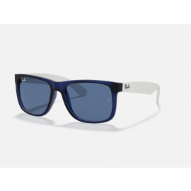 Ray Ban Justin Color Mix Transparent Blue RB4165 Sunglasses Dark Blue Classic
