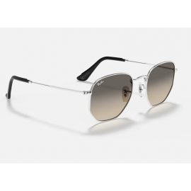 Ray Ban Hexagonal @collection RB3548N sunglasses – Silver Frame / Light Grey Gradient Lens