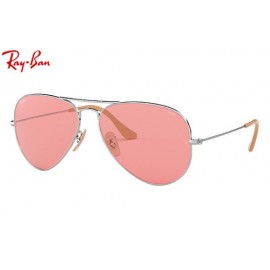 Ray Ban Aviator Evolve RB3025 sunglasses – Silver Frame / Pink Photocromic Lens