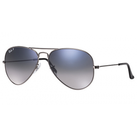 Ray Ban Aviator Gradient RB3025 sunglasses - Gunmetal Frame / Blue/Grey Gradient Lens