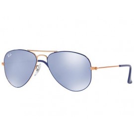 Ray Ban Aviator Junior RJ9506S sunglasses – Blue; Bronze-Copper Frame / Violet Mirror Lens