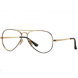 Ray Ban Aviator Optics RB6489 eyeglasses – Tortoise; Gold Frame / Clear Lens