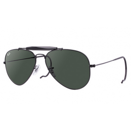 Ray Ban Aviator Outdoorsman RB3030 sunglasses - Black Frame / Green Lens