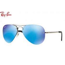 Ray Ban Aviator RB3449 sunglasses – Gunmetal Frame / Blue Mirror Lens