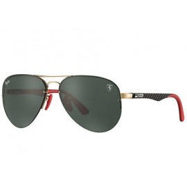 Ray Ban Aviator RB3460M Scuderia Ferrari Collection sunglasses – Gold; Black Frame / Green Classic Lens