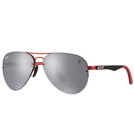 Ray Ban Aviator RB3460M Scuderia Ferrari Collection sunglasses – Red; Black Frame / Grey Mirror Lens