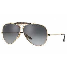 Ray Ban Aviator Shooter Havana Collection RB3138 sunglasses – Gold Frame / Grey Gradient Lens