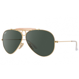 Ray Ban Aviator Shooter RB3138 sunglasses – Gold Frame / Green Lens