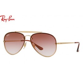 Ray Ban Blaze Aviator RB3584N sunglasses – Gold Frame / Dark Red Gradient Mirror Lens