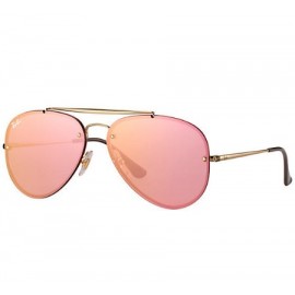 Ray Ban Blaze Aviator RB3584N sunglasses – Gold Frame / Pink Mirror Lens