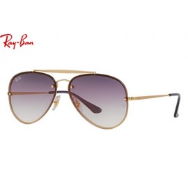 Ray Ban Blaze Aviator RB3584N sunglasses – Gold Frame / Violet/Blue Gradient Mirror Lens 