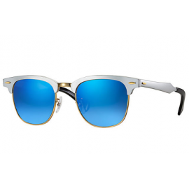 Ray Ban Clubmaster Aluminum Flash Lenses Gradient RB3507 sunglasses – Silver Frame / Blue Gradient Flash Lens