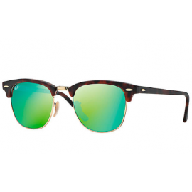 Ray Ban Clubmaster Flash Lenses RB3016 sunglasses – Tortoise Frame / Green Flash Lens