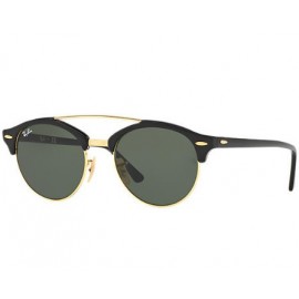 Ray Ban Clubround Double Bridge RB4346 sunglasses – Black Frame / Green Classic G-15 Lens