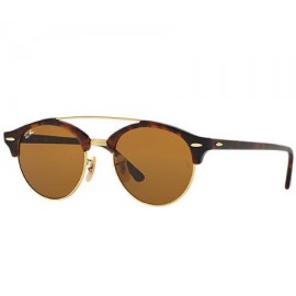 Ray Ban Clubround Double Bridge RB4346 sunglasses – Tortoise Frame / Brown Classic B-15 Lens