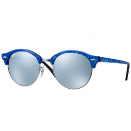 Ray Ban Clubround Flash Lenses RB4246 sunglasses – Blue Frame / Silver Flash Lens