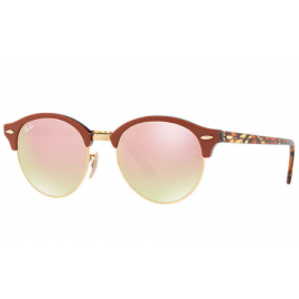 Ray Ban Clubround Flash Lenses RB4246 sunglasses – Brown; Orange Frame / Copper Gradient Flash Lens