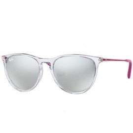 Ray Ban Erika Izzy RJ9060S sunglasses – Transparent; Purple-Reddish Frame / Silver Gradient Flash Lens