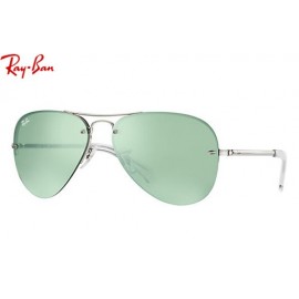 Ray Ban RB3449 sunglasses – Silver Frame / Dark Green/Silver Mirror Lens