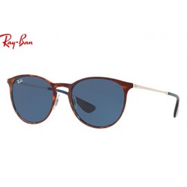 Ray Ban Erika Metal RB3539 sunglasses – Tortoise; Silver Frame / Blue Classic Lens