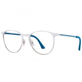 Ray Ban Full Rim Eyeglasses RB6375 – White; Blue Frame / Clear Lens