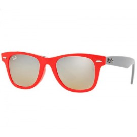 Ray Ban Original Wayfarer Junior RJ9066S sunglasses – Red; Grey Frame / Silver Gradient Flash Lens