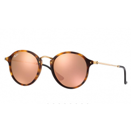 Ray Ban RB2447 Round Fleck @Collection sunglasses – Tortoise; Gold Frame / Copper Flash Lens