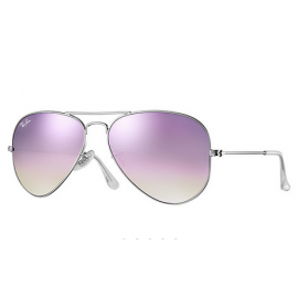 Ray Ban RB3025 Aviator Flash Lenses Gradient sunglasses – Silver Frame / Lilac Gradient Flash Lens