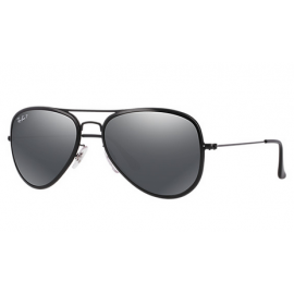 Ray Ban RB3513M Aviator Flat Metal sunglasses – Black Frame / Silver Mirror Lens