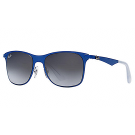 Ray Ban RB3521 Wayfarer Flat Metal sunglasses – Blue Frame / Grey Gradient Lens