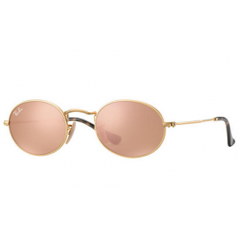 Ray Ban RB3547N Oval Flat Lenses sunglasses – Gold Frame / Copper Flash Lens