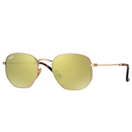 Ray Ban RB3548N Hexagonal Flat Lenses sunglasses – Gold Frame / Yellow Flash Lens
