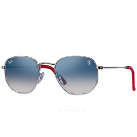 Ray Ban RB3548NM Scuderia Ferrari Collection sunglasses – Silver Frame / Light Blue Gradient Lens