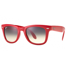 Ray Ban RB4105 Wayfarer Folding Classic sunglasses – Red Frame / Light Grey Gradient Lens