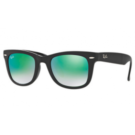 Ray Ban RB4105 Wayfarer Folding Flash Lenses sunglasses – Black Frame / Green Gradient Flash Lens