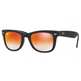 Ray Ban RB4105 Wayfarer Folding Flash Lenses sunglasses – Black Frame / Orange Gradient Flash Lens