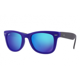 Ray Ban RB4105 Wayfarer Folding Flash Lenses sunglasses – Blue Frame / Blue Flash Lens