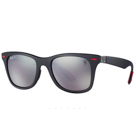Ray Ban RB4195M Scuderia Ferrari Collection sunglasses – Black Frame / Silver Mirror Chromance Lens
