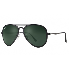 Ray Ban RB4211 Aviator Light Ray II sunglasses – Black; Grey Frame / Green Classic Lens