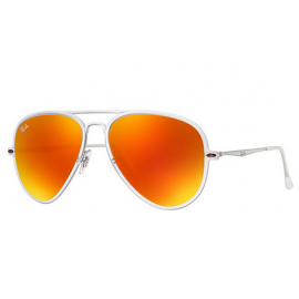 Ray Ban RB4211 Aviator Light Ray II sunglasses – Transparent; Silver Frame / Red Mirror Lens