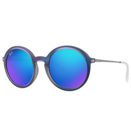 Ray Ban RB4222 Round sunglasses – Blue; Gunmetal Frame / Blue Mirror Lens